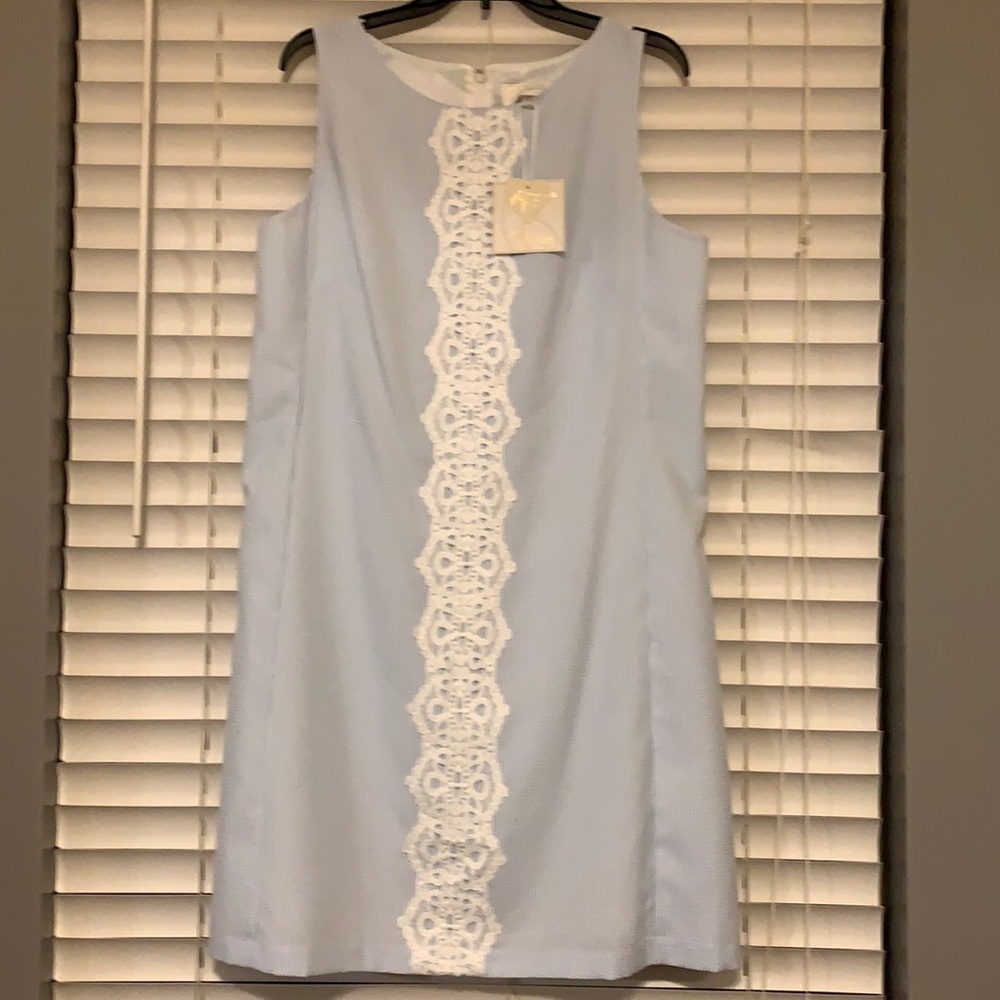 Seersucker shift dress